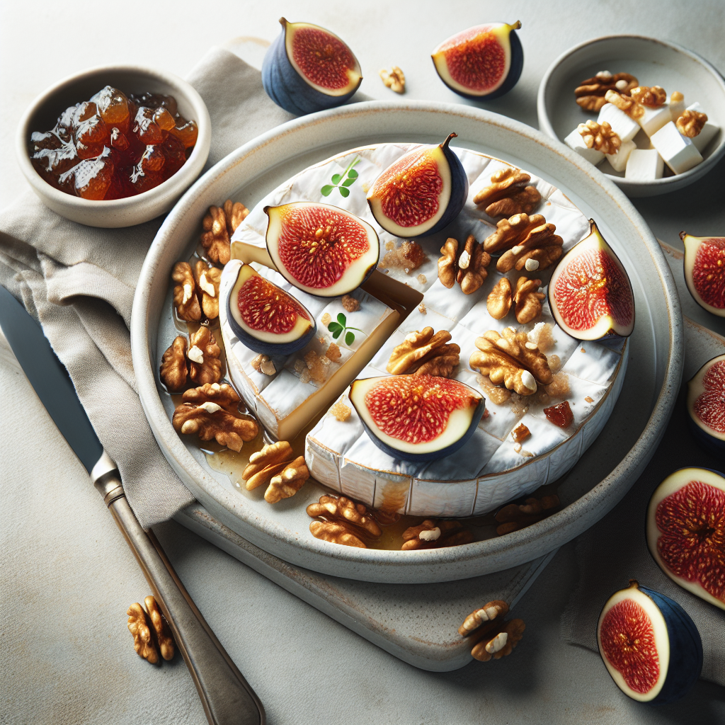Baked Brie with Fig Jam and Walnuts