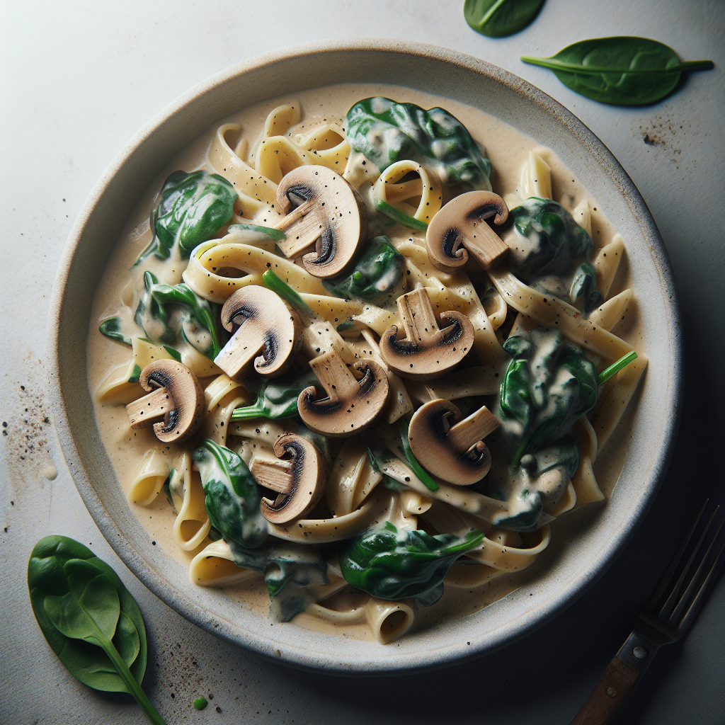 Creamy Mushroom and Spinach Pasta