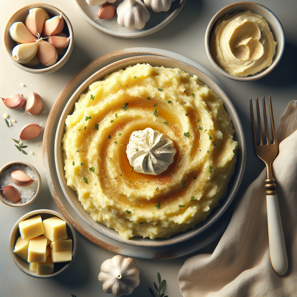 Garlic Mashed Potatoes with Cream Cheese