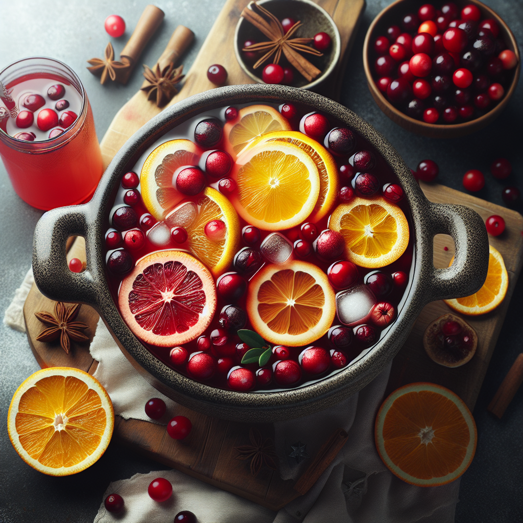Holiday Punch with Cranberries and Citrus