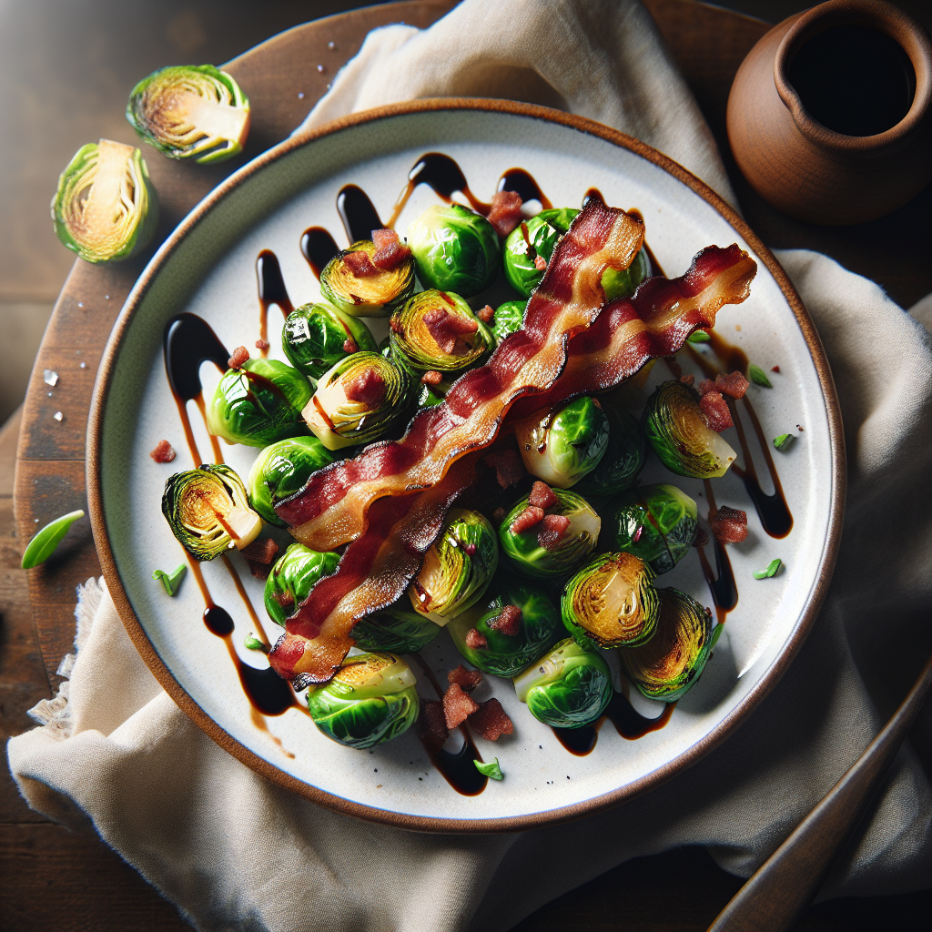 Roasted Brussels Sprouts with Bacon and Balsamic