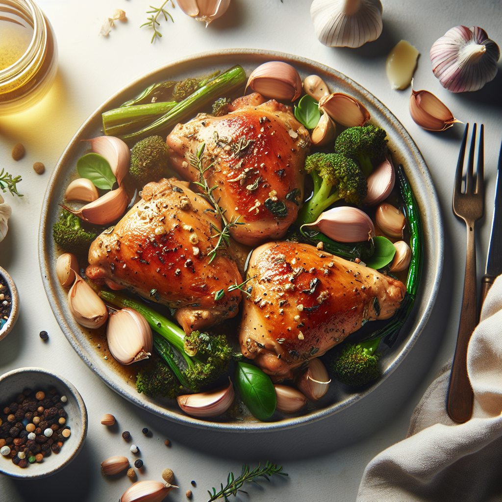 Roasted Garlic and Herb Chicken Thighs