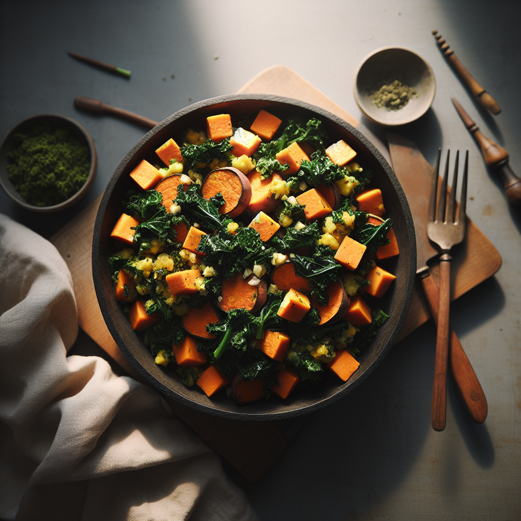 Savory Sweet Potato and Kale Hash