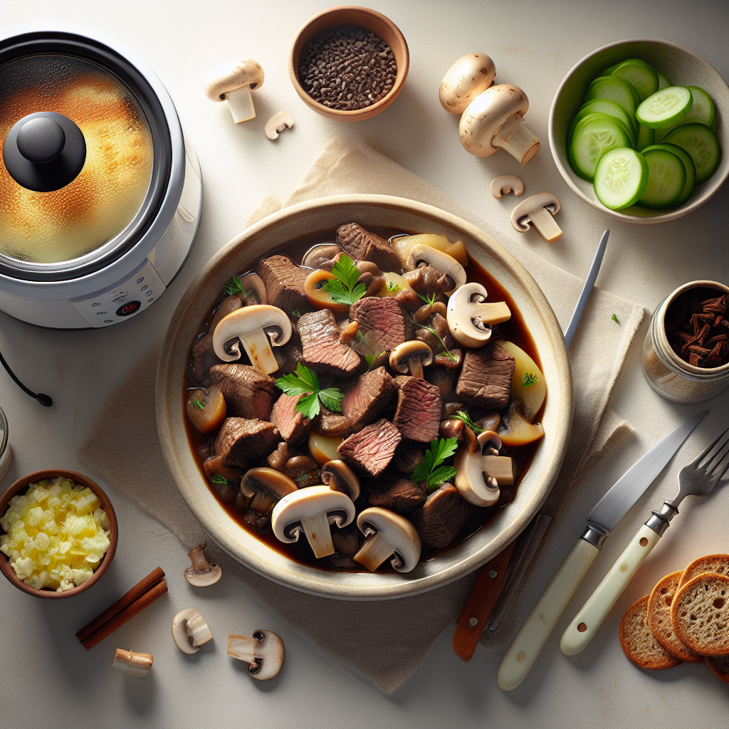 Slow Cooker Beef and Mushroom Stew
