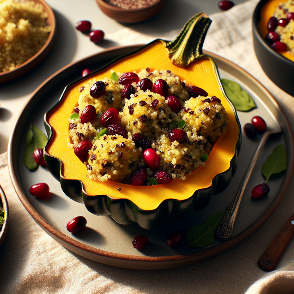 Stuffed Acorn Squash with Quinoa and Cranberries