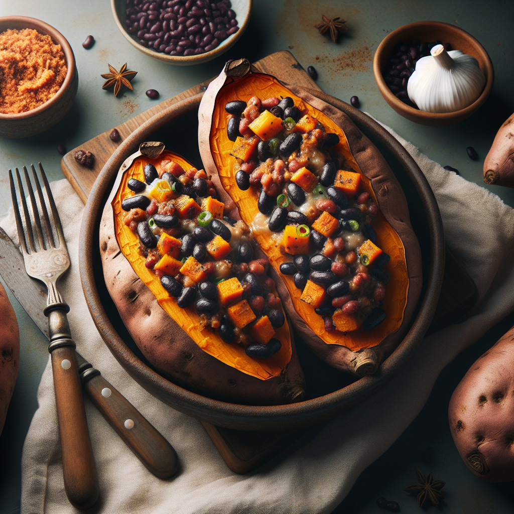 Stuffed Sweet Potatoes with Black Beans