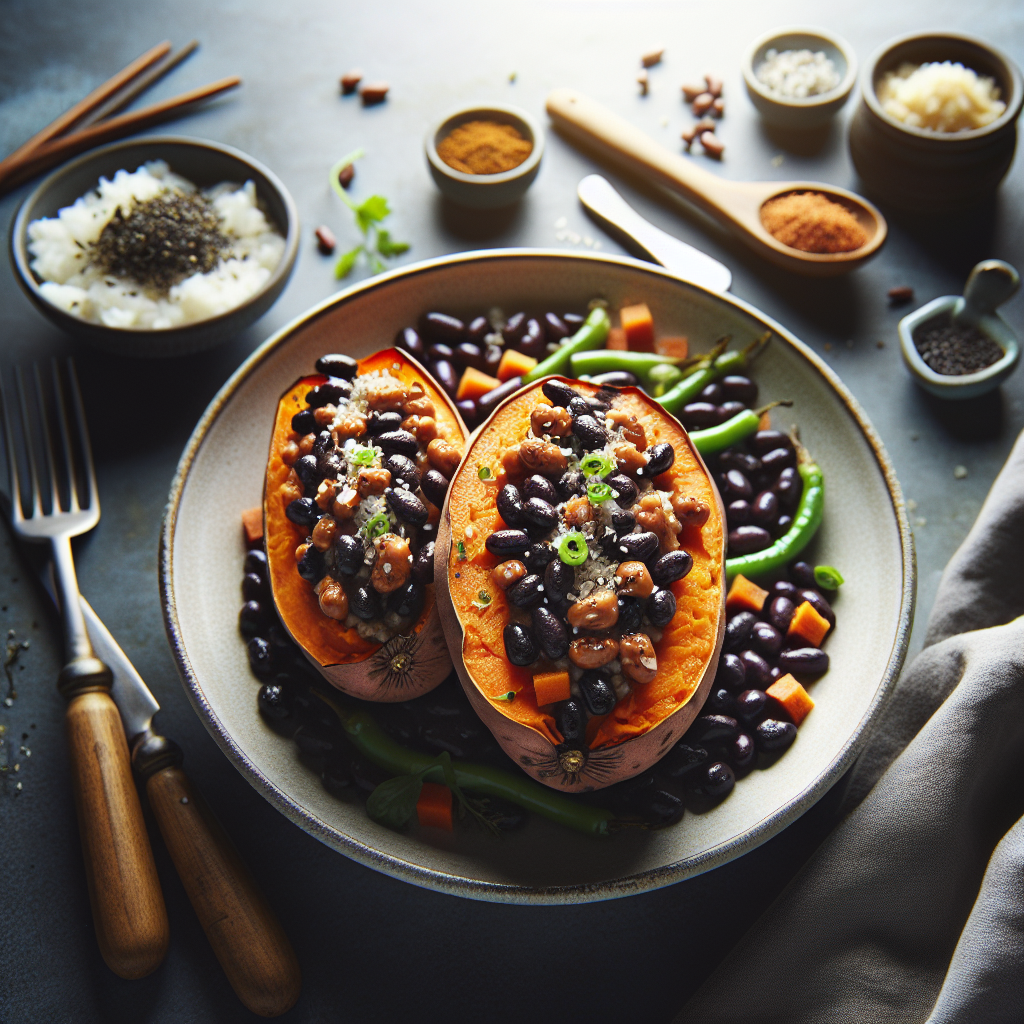 Stuffed Sweet Potatoes with Black Beans